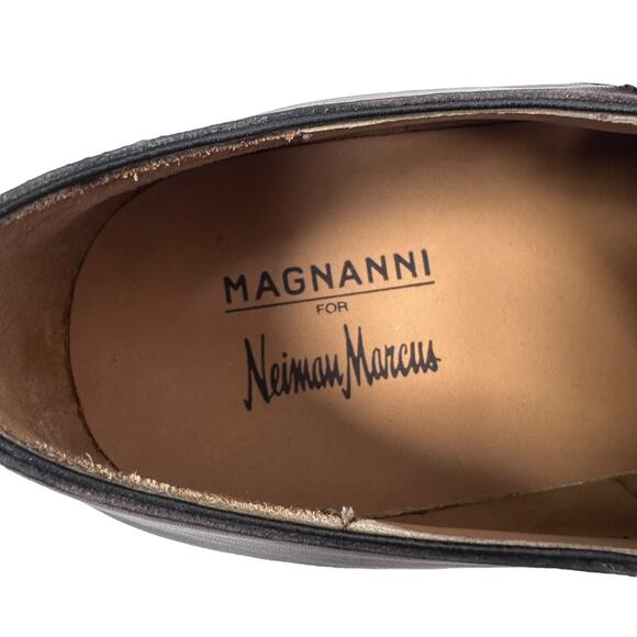 Magnanni For Neiman Marcus Double Monk Strap Loafers Men’s 13 M Brown Shoes New - Picture 8 of 9